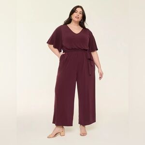 Lane Bryant Rich Burgundy Jumpsuit